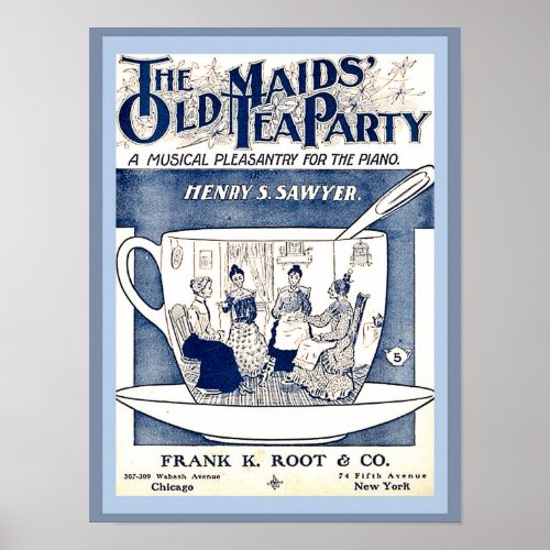 Vintage Sheet Music Cover The Old Maids' Tea Party