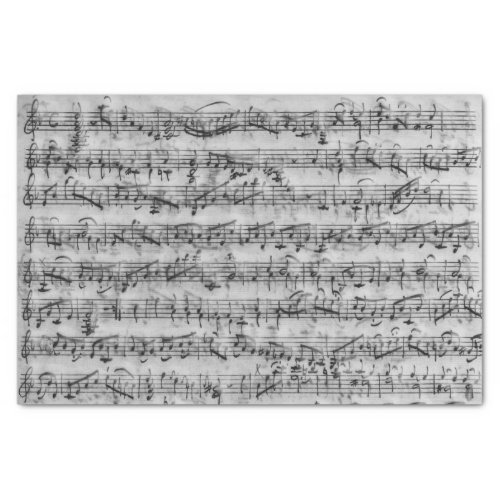 Vintage Sheet Music Gray Handwritten Decoupage