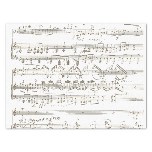 Vintage Sheet Music Handwritten Sepia Decoupage   