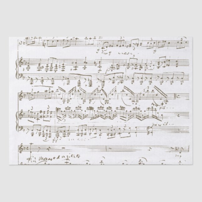 Vintage Sheet Music Handwritten Sepia Decoupage    (Front)