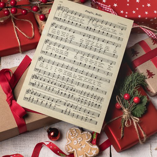 Vintage Sheet Music Jingle Bells