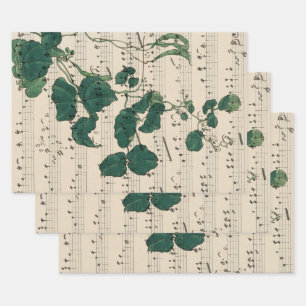 Vintage Sheet Music Leaves