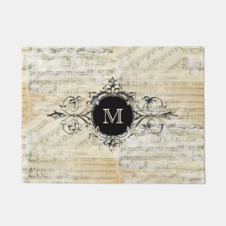 Vintage Sheet Music Monogram Mat
