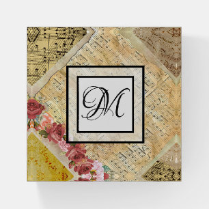 Vintage Sheet Music Musial Notes Roses Paperweight