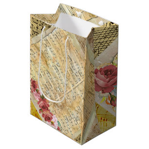 Vintage Sheet Music Musical Notes Gift Bag