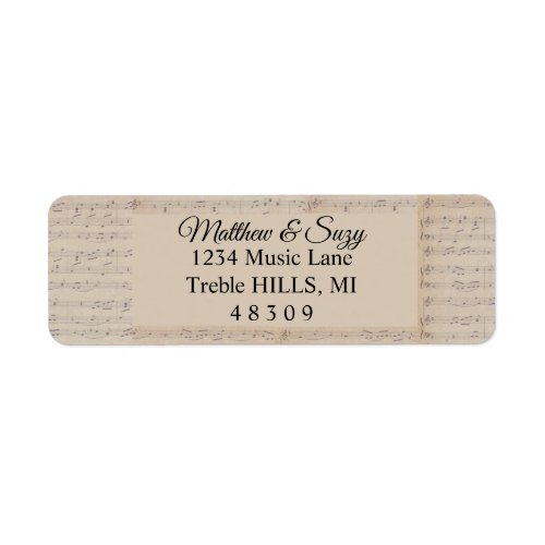 Vintage Sheet Music note Musician  Label