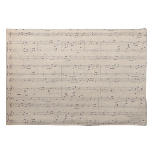 Vintage sheet music note musician musical  cloth placemat