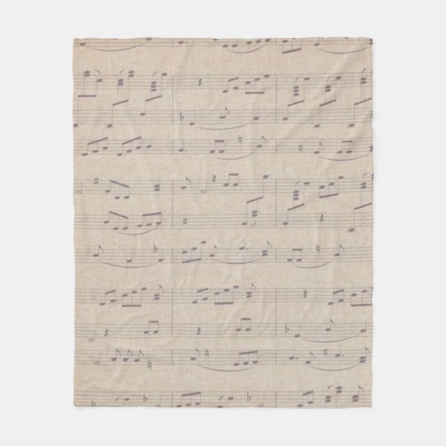 Vintage sheet music note musician musical fleece blanket (Front)
