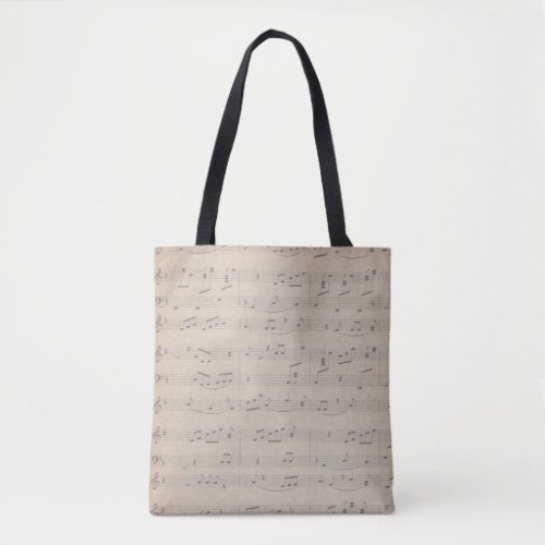 Vintage sheet music note musician musical  tote bag