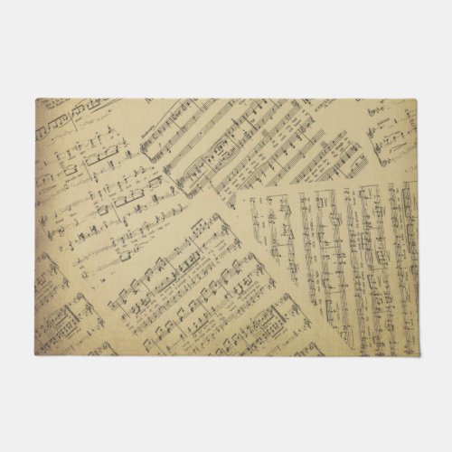 Vintage Sheet music note pattern musician   Doormat