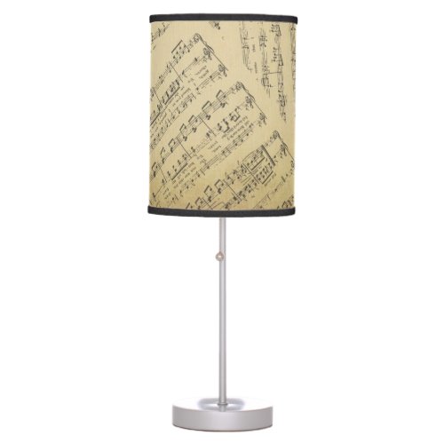 Vintage Sheet music note pattern musician   Table Lamp