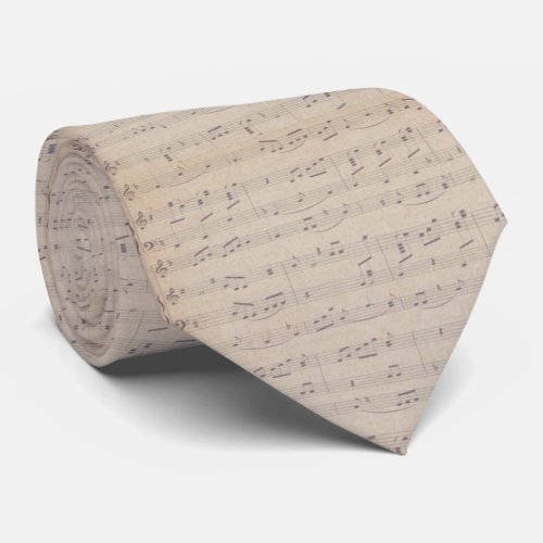 Vintage sheet music note pattern  neck tie