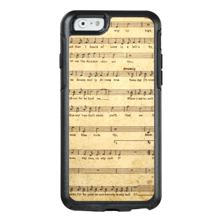 Vintage Sheet Music Notes Aged Cream Colored Lyric Otterbox Iphone 6/6