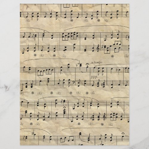 Vintage Sheet Music Notes Scrapbook Paper