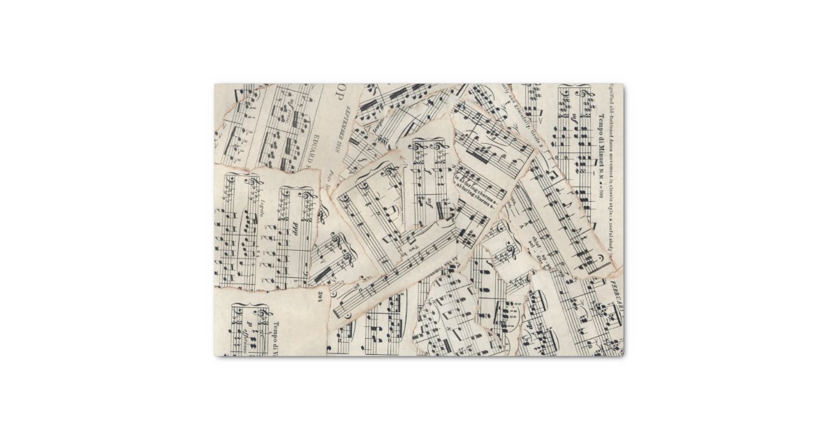 Vintage Sheet Music Paper Collage