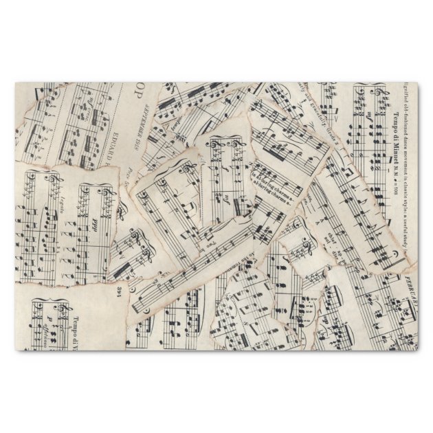 Vintage Sheet Music Paper Collage
