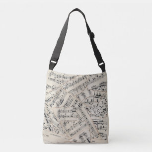 Vintage Sheet Music Paper Collage Crossbody Bag