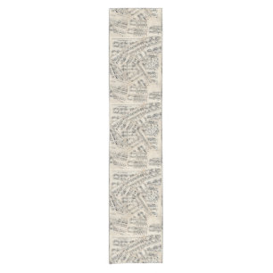Vintage Sheet Music Paper Collage Short Table Runner