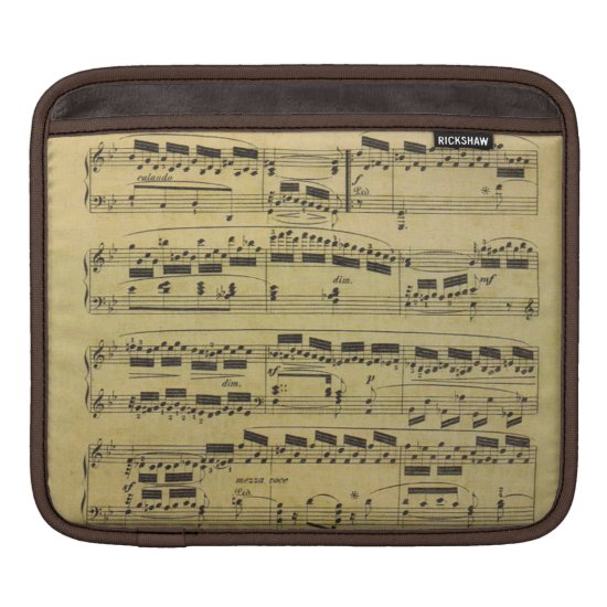 Vintage Sheet Music Paper Musical Notes Sleeve For iPads