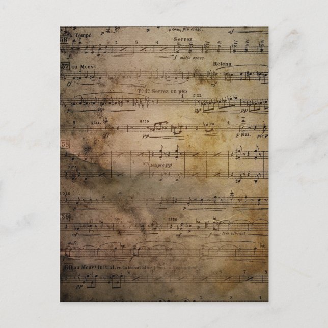 Vintage Sheet Music Postcard (Front)