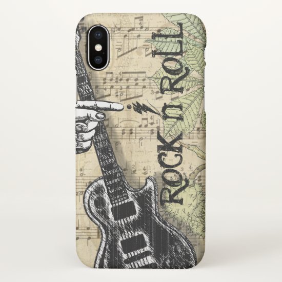 Vintage Sheet Music Rock N Roll iPhone X Case