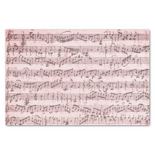 Vintage Sheet Music Rose Pink Decoupage