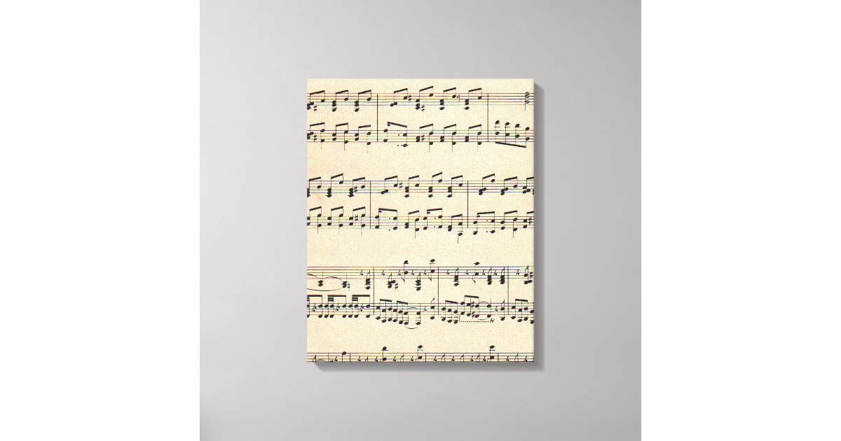 Music Score Notes Backpack - Vintage Pattern Laptop Daypack, 11.4x8x16 Inches