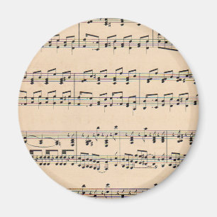 Vintage Sheet Music Score Notes Magnet