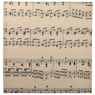 Vintage Sheet Music Score Notes Napkin