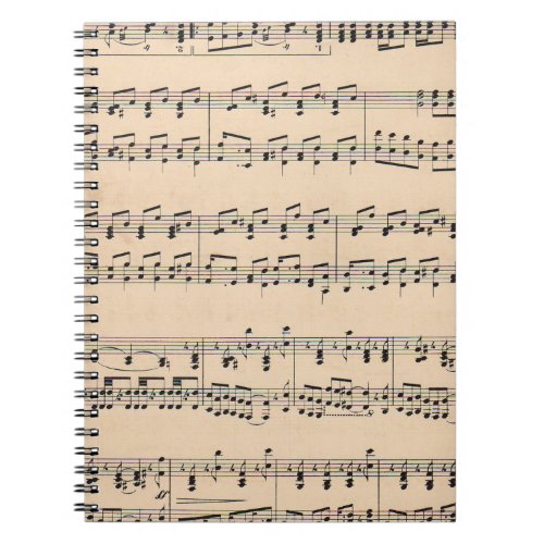 Vintage Sheet Music Score Notes Notebook