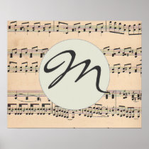 Vintage Sheet Music Score Notes