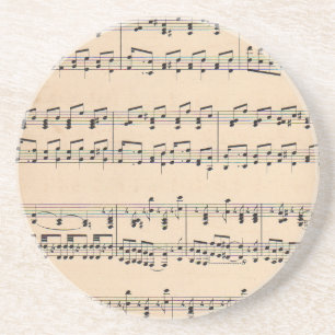 Vintage Sheet Music Score Notes Sandstone Coaster