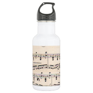 Vintage Sheet Music Score Notes Water Bottle