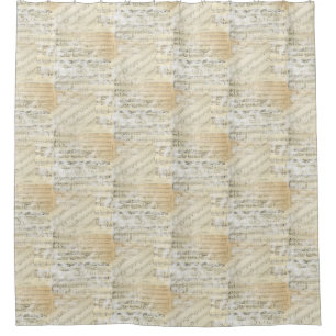 Vintage Sheet Music Shower Curtain