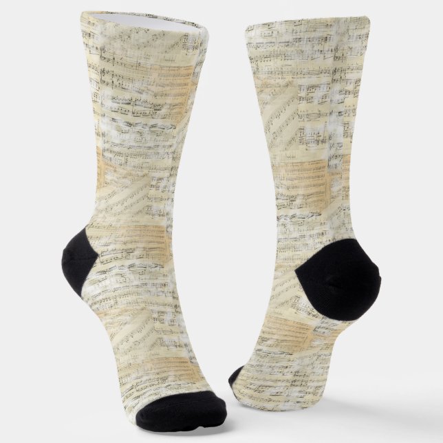 Vintage Sheet Music Socks (Angled)