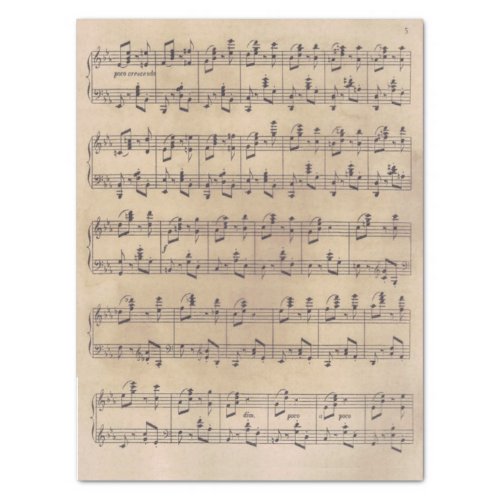 Vintage Sheet Music Song Aged Paper Decoupage 