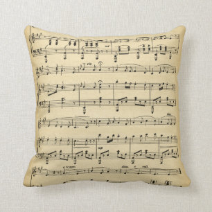 Vintage Sheet Music Throw Pillow