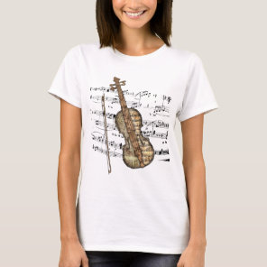 Vintage Sheet Music Violin T-Shirt