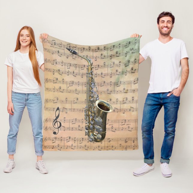 Vintage Sheet Music With a Clarinet Fleece Blanket (In Situ)