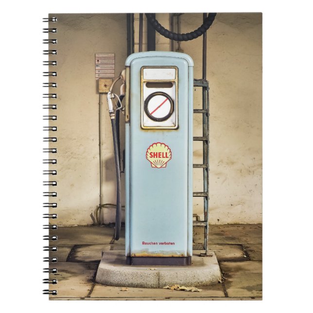 Vintage Shell Gas Petrol Pump Notebook (Front)