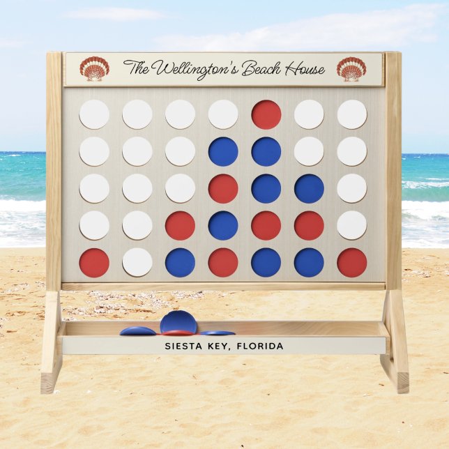 Vintage Shell Personalized Beach House Name Fast Four (Creator Uploaded)