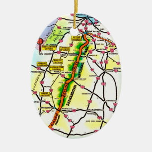 Vintage Shenandoah Park VA Postcard Ornament