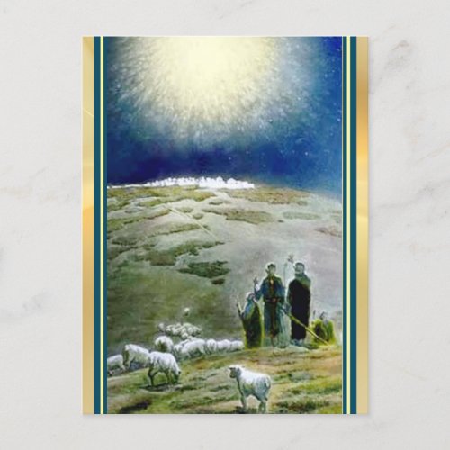 Vintage Shepherds Watch Christmas Holiday Postcard