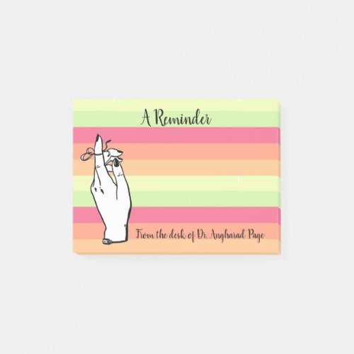  Vintage Sherbet Stripes Reminder Custom 4X3 Post_it Notes