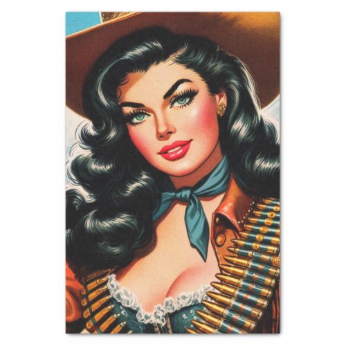 Vintage Sheriff Pin_up Tissue Paper