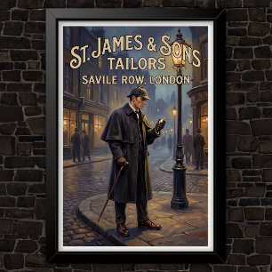 Vintage Sherlock Holmes Advertising Poster