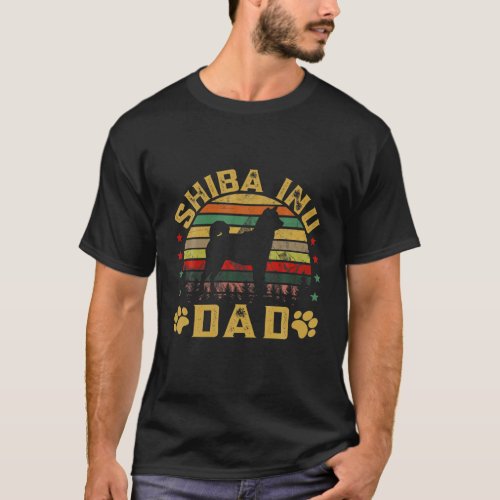Vintage Shiba Inu Dad Dog Lover Funny T_Shirt