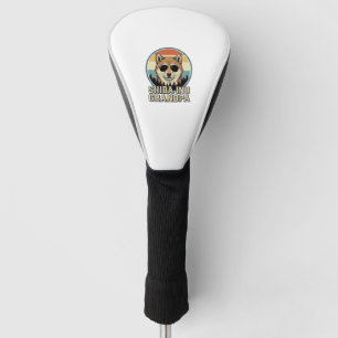 Vintage Shiba Inu Grandpa Dog Shirt Design_1 Golf Head Cover