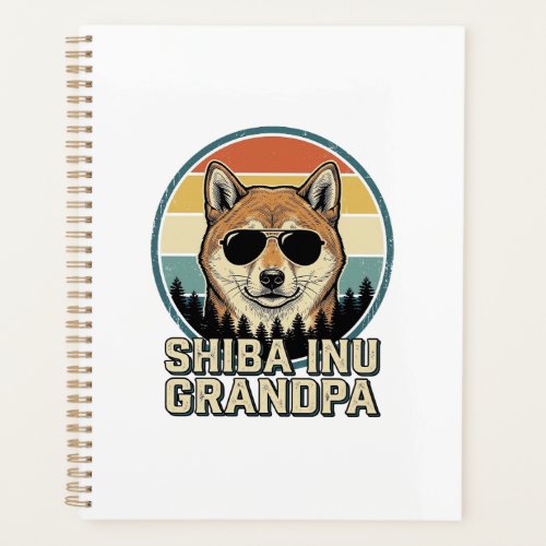 Vintage Shiba Inu Grandpa Dog Shirt Design_1 Planner