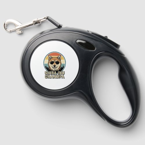 Vintage Shiba Inu Grandpa Dog Shirt Design_1 Retractable Pet Leash
